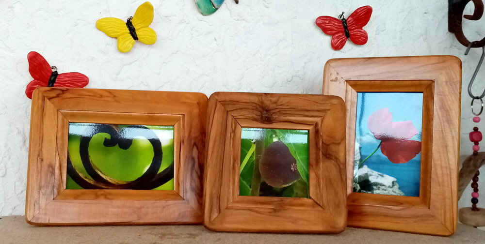 Photo frame made of olive wood